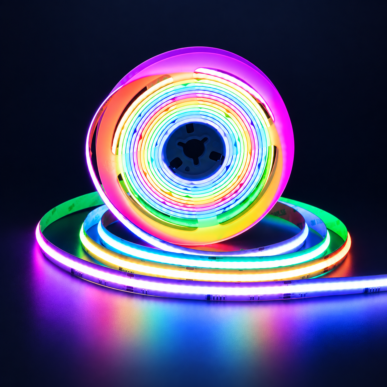 Rainbow color from an addressable COB LED strip